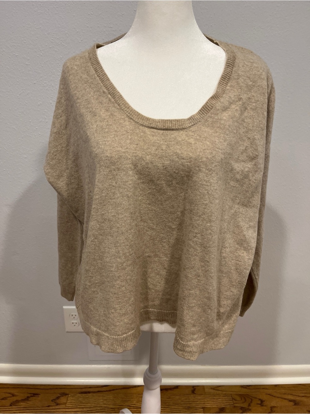 Fine Collection Paris Wool Cashmere Blend Slouchy Knit Sweater XS/S Minimalist
